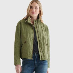 Lucky Brand Carry On Quilted Jacket Capulet Olive Small